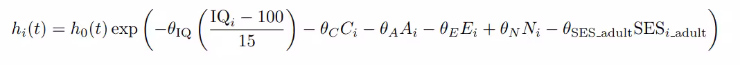 Mortality Hazard Rate Equation